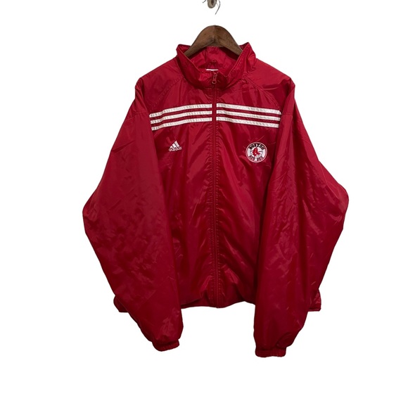 adidas Other - Adidas Boston Red Sox Windbreaker Mens Jacket Coat Sewn On 

Size XXL 28x28